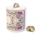 thumbnail image 3 of Paisley Piggy Bank, Geometric Ornamental Square Print Detailed Modern Image, Ceramic Coin Bank Money Box for Cash Saving, 3.6" X 3.2", Pale Green Navy Blue, by Ambesonne, 3 of 4