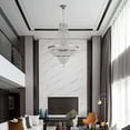 thumbnail image 4 of DENEST Modern French Empire Silver Electric Adjustable Crystal Pendant Chandelier, 4 of 17