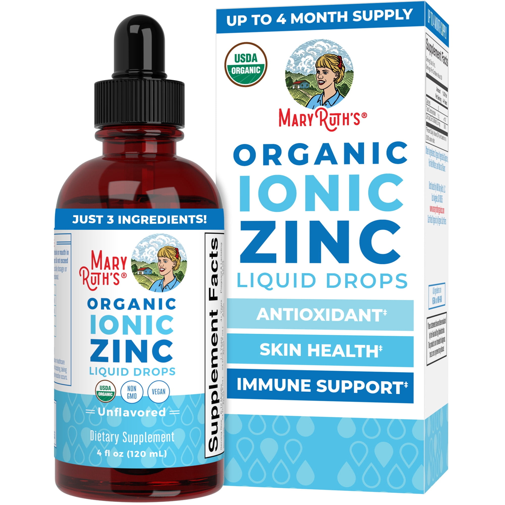 (2 pack) MaryRuth's Zinc Supplements, Essential Mineral Drops, 4 Fl Oz, For Kids & Adults, Vegan