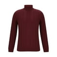 thumbnail image 4 of Yiliang Mens Slim Fit Turtleneck Pullover Sweaters Basic Tops Knitted Thermal Fall and Winter Long Sleeve Warm and Thermal Top Clothes ,Red,XL, 4 of 6