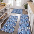 thumbnail image 2 of Blue Soccer Themed Pattern Kitchen Rugs Sets Of 3,Kitchen Runner Rugs Non Skid Washable,Decorative Kitchen Floor Mats for Kitchen,Sink,Laundry,17"x30"+ 17"x47" + 17"x59", 2 of 6
