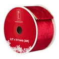 thumbnail image 5 of Northlight Club Pack of 12 Red and Gold Wired Christmas Craft Ribbon Spools 2.5" x 120 Yards, 5 of 6