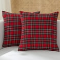 thumbnail image 2 of Paquete de 2 fundas de almohada a cuadros rojos, funda de almohada a cuadros de búfalo, funda de cojín de tartán, funda para sofá, decoración del hogar, algodón Vhermosa, 2 of 5