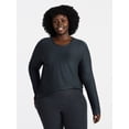 thumbnail image 2 of Athletic Works Women's ButterCore Tee with Long Sleeves, Sizes XS-XXXL, 2 of 7