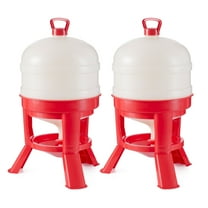Little Giant 8 Gallon Tank Heavy Duty Poultry Gravity Waterer (2 Pack)