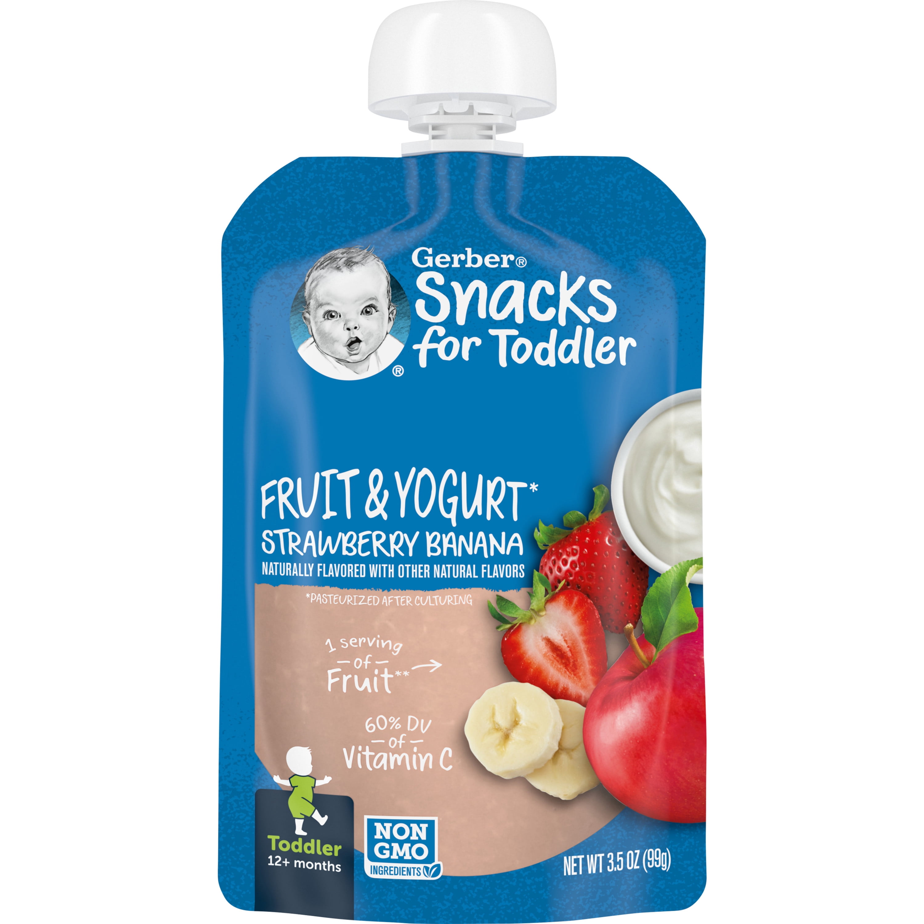 Gerber Snacks for Toddler, Fruit & Yogurt Strawberry Banana, 3.5 oz