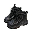 thumbnail image 3 of Sopiago Kids Boots Boys Girls Side Zipper Lace Up Work Boots Combat Boots for Girls Black (Little Kid/Big Kid),13, 3 of 7