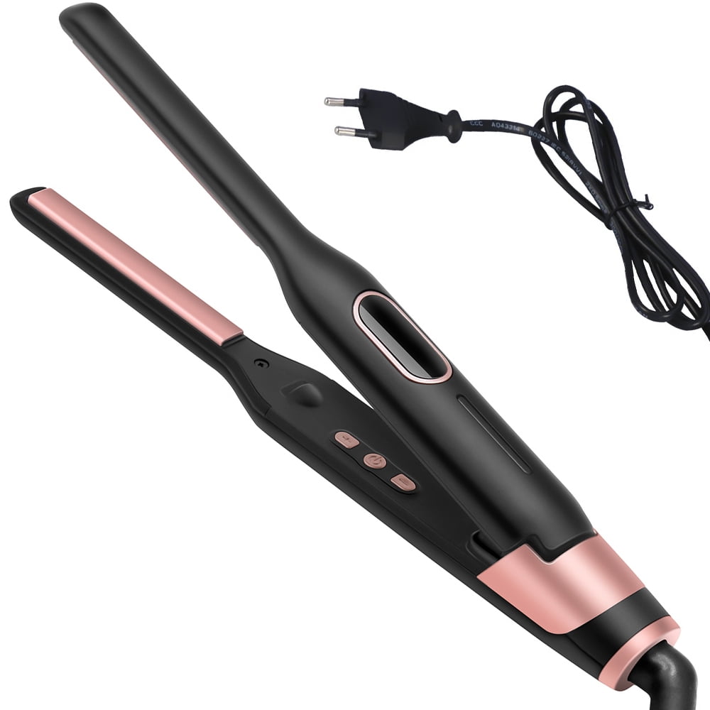 KIPOZI Pencil Flat Iron, Small Flat Iron for Short Hair and Pixie Cut,   Inch Titanium Beard Hair Straightener with Variable Temperature, Dual  Voltage 
