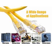 Cable Leader Cat 6 Ethernet Cable 2 ft - Yellow | Cat6 Clear Boot RJ45 LAN Patch Cord, UTP