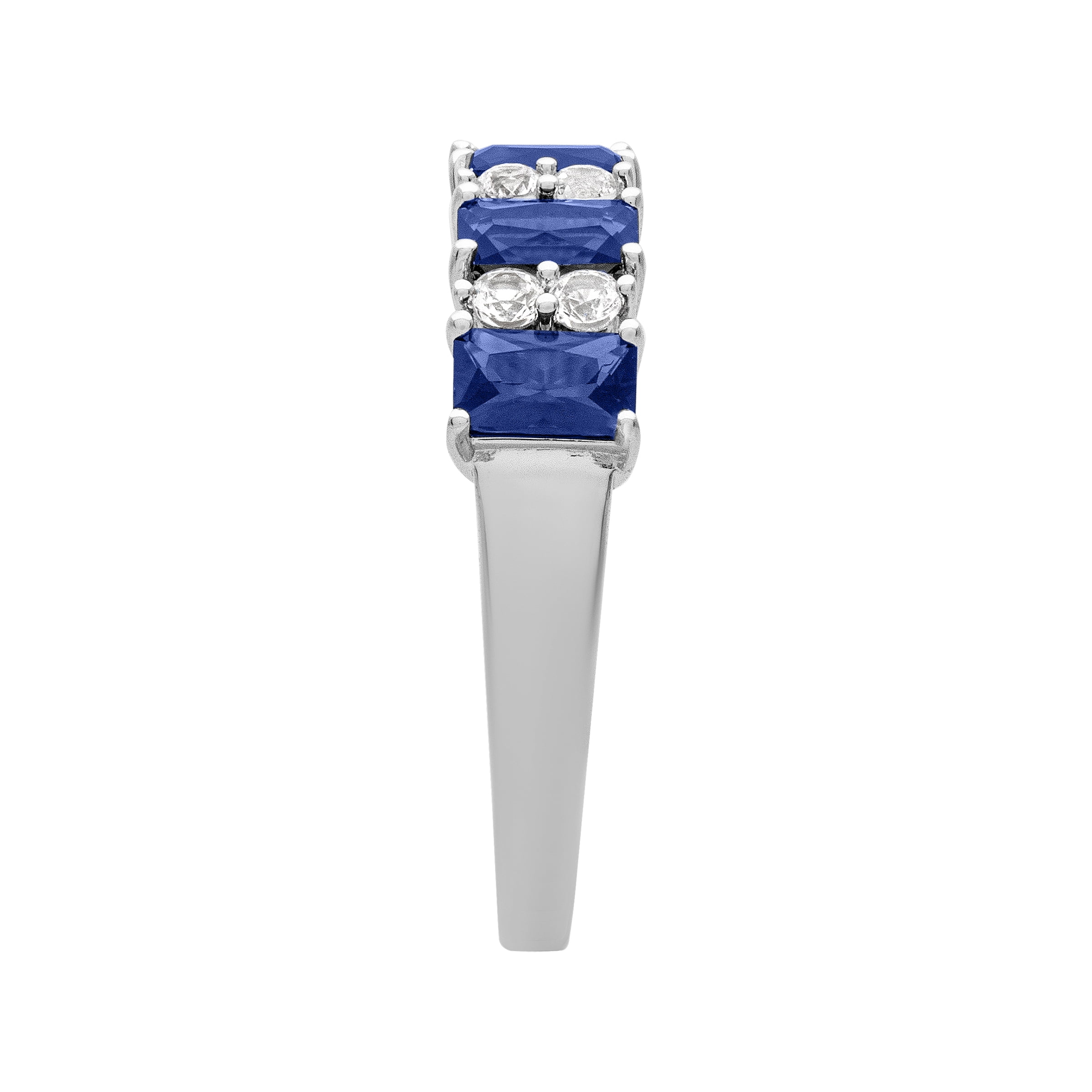 Keepsake 2 5/8 Carat TGW Created Blue & White Sapphire "Iris Gem" Women's Band in Sterling Silver