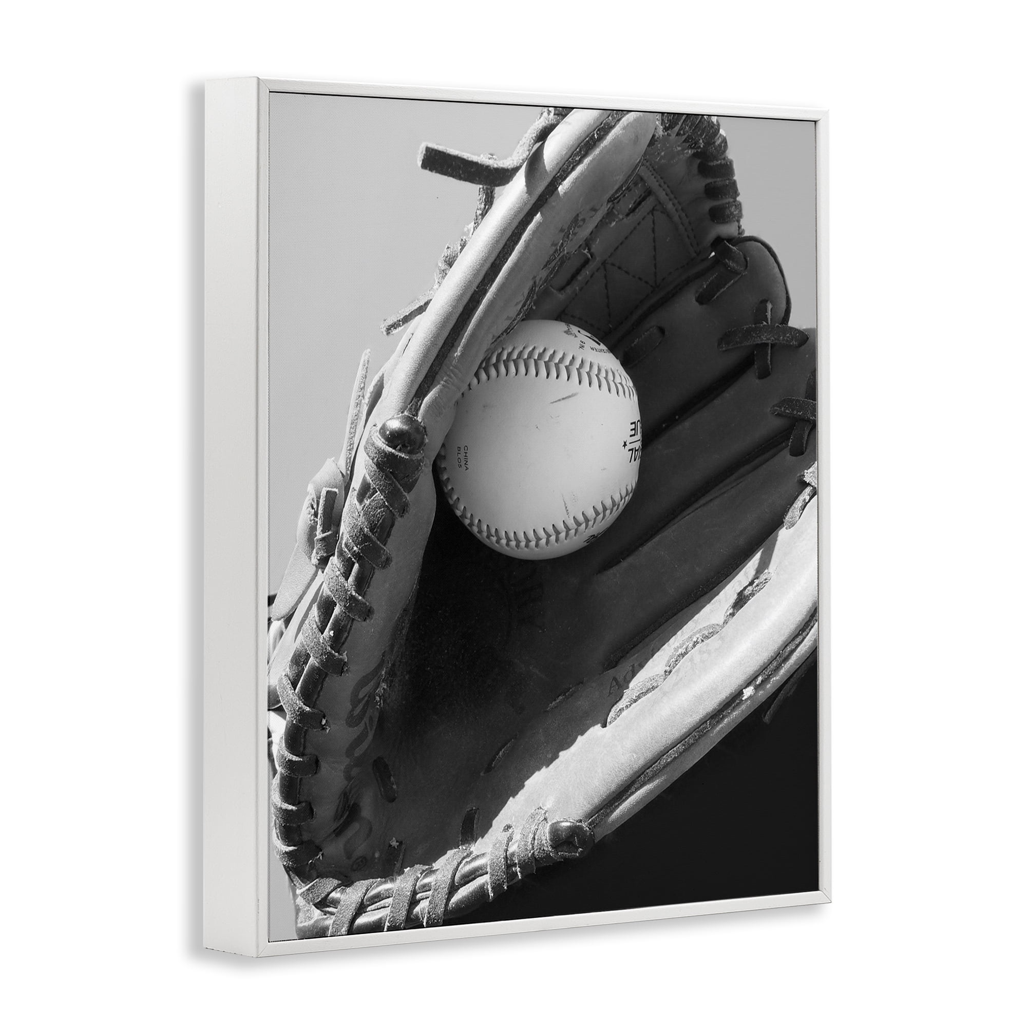 Stupell Industries Nice Catch Baseball White Framed Giclee Art, design by Marcus Prime