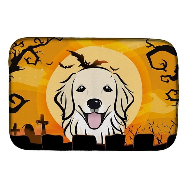 Carolines Treasures BB1763DDM Halloween Golden Retriever Dish Drying Mat