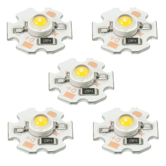 Uxcell 3W 70lm 2000 k 20mm 5VDC COB LED Light Chip Beads Energy Saving Bulb Yellow 5 Pack
