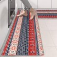 thumbnail image 2 of Kitchen Rugs Sets Of 2,Red and Blue Christmas Knitted Pattern Anti Fatigue Kitchen Mat Rugs Non Slip Washable,Decorative Kitchen Floor Mats for Kitchen,Sink,Laundry,17"X47", 2 of 5