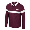 thumbnail image 2 of Men's Colosseum  Maroon Virginia Tech Hokies Too Cool For School Long Sleeve Polo, 2 of 3