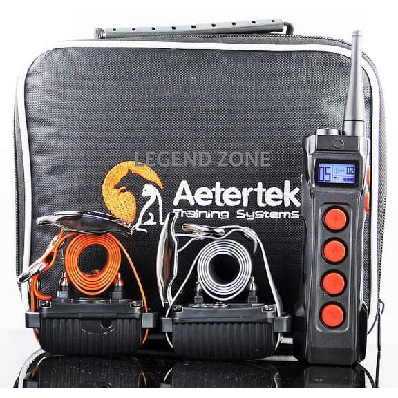 Aetertek 1000M Remote 2- Dog Training Shock Collar Pet Trainer Correction E Collar with Auto Anti Bark Waterproof Collar for Medium and Large Dogs