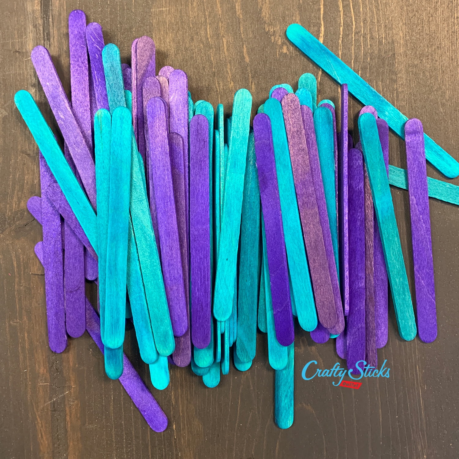 CraftySticks- 1000 Pack 4.5 Inch Blue Popsicle Sticks for Crafts, Colored Wooden Craft Sticks for Kids Crafts, STEM Basics and DIY
