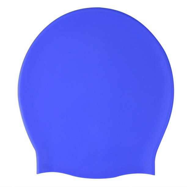 Gorros de natación de silicona Gorro de natación elástico Adultos Unisex Capucha de cabeza de buceo (Azul)