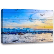 IDEA4WALL Coastal Canvas Wall Art Bustling Port and Clear Sky Canvas Prints Modern Home Wall Decor - 16x24 inches