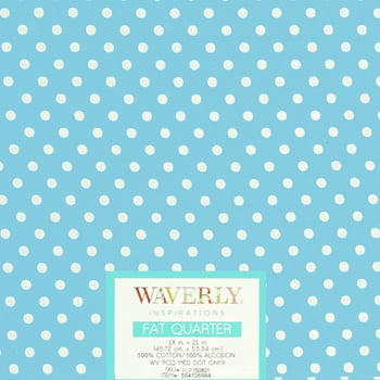 Waverly Inspirations Cotton 18" x 21"  Quarter Medium Dot Aqua Print Fabric, 1 Each