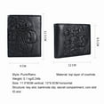 thumbnail image 2 of TAZAG Sculpture Rose Skull Leather Wallet Horizontal and Vertical Business Wallet Men's Short Wallet, 2 of 6