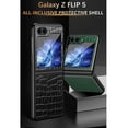 thumbnail image 2 of SaniMore for Samsung Galaxy Z Flip 5 (6.7" 2023) Case, PU Leather Crocodile Skin + Shockproof PC Backplane, Tough Rugged Anti-drop Slim Lightweight Wear-resistant Durable Flip Cover, Black, 2 of 9