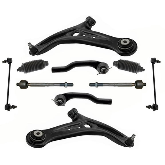 Front Lower Control Arms Inner Outer Tie Rods & Links For 2011-2014 Mazda 2