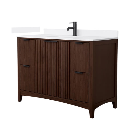Wyndham Collection WCF919148SDBWCUNSMXX Palmilla 48" Free Standing Single Basin Vanity Set
