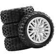 thumbnail image 4 of guohui 4 Pieces 1:18 RC Wheels and Tires, Rubber Tires Set, DIY Assembly Wear Resistant Upgrade Parts, Replace for Typhon Truck White, 4 of 9