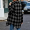 thumbnail image 6 of Akmaiox Womens Plaid Shirts Long Sleeve Button Down Lapel Lightweight Jacket Oversized Trendy Streetwear Fall Winter Coats S-2XL, 6 of 8