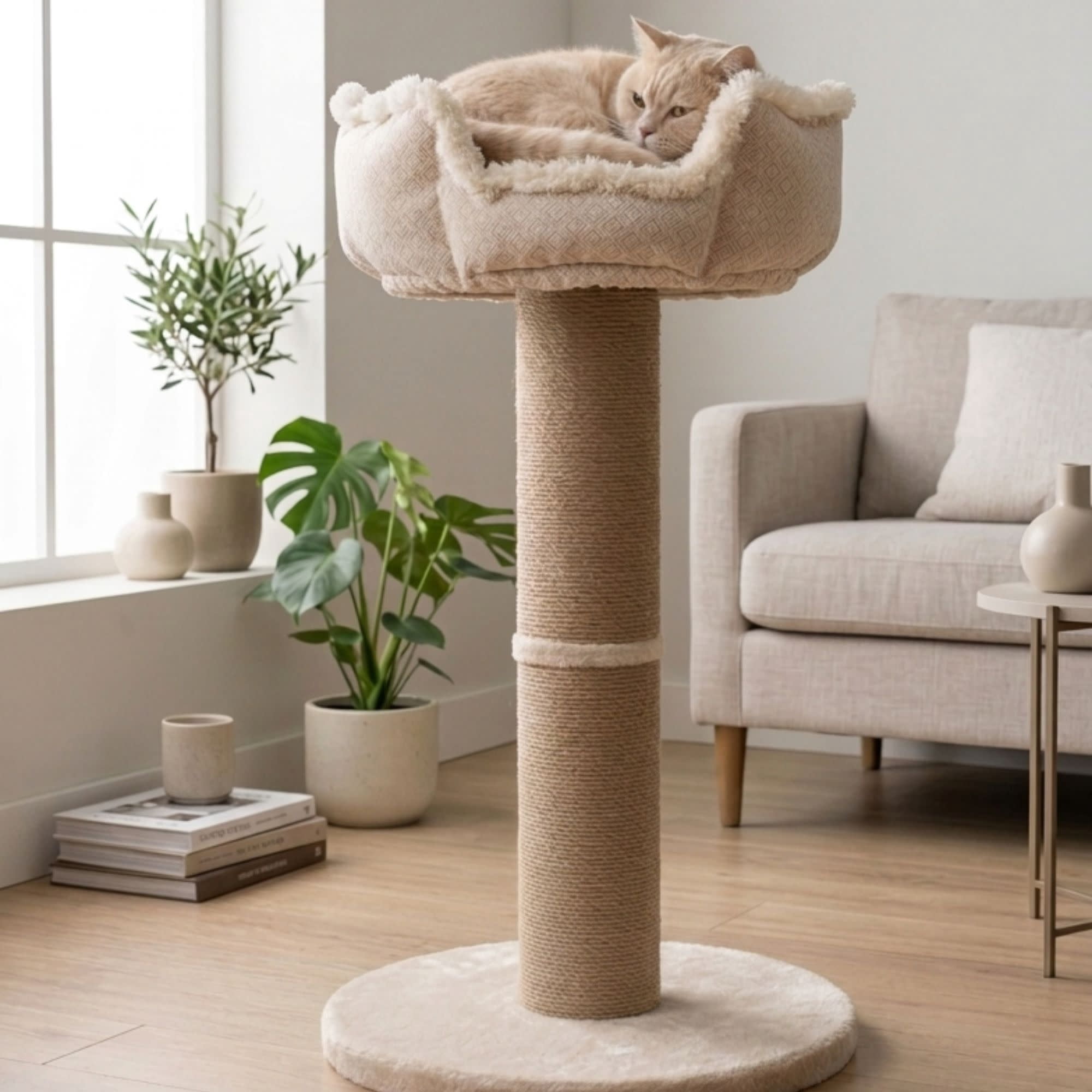 TRIXIE Boho Cat Tree, 38.2" Tall, Beige