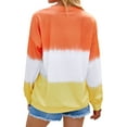 thumbnail image 3 of Women Gradient Round Neck Colorblock Casual Long Sleeve Sweatshirts, 3 of 5