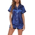 thumbnail image 2 of Woman Short Sleeve Sleepwear, Comfortable Classic Style Polyester Fiber Womens Summer Pajamas Delicacy With Chest Pocket For Household For Woman ANGGREK Otros, 2 of 6