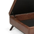 thumbnail image 6 of Simpli Home Owen Faux Air Leather Square Coffee Table Ottoman in Saddle Brown, 6 of 10