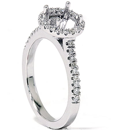 Pompeii 1/3ct Pave Diamond Engagement Semi Mount Ring 14K White Gold (G/H,I1)