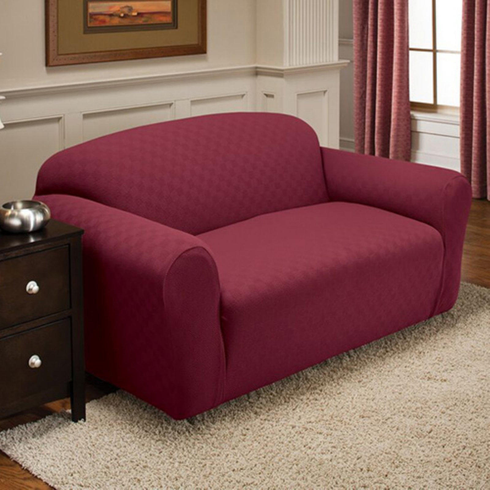 Stretch Sensations 1Piece Stretch Newport Sofa Slipcover, Brick