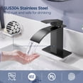 thumbnail image 3 of TVOFEK Black Waterfall Bathroom Faucet 1 or 3 Hole, Single Handle Bathroom Sink Faucet with Deck and Pop-up Drain for Lavatory Washbasin, 3 of 11
