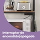 thumbnail image 3 of Kitchen Bakers Rack with Power Outlet, Storage Shelf, with Metal Wire Panel, 14 Hooks, Rustic Brown and Black, 3 of 6