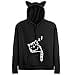 thumbnail image 3 of RGOSME Sweat à Capuche Chat pour Femmes Fille Manches Longues Mignon Pull Oreilles de Chat (Noir, TTP), 3 of 4