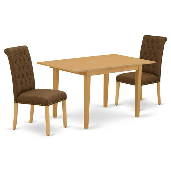 East West Furniture Dining Room Set Oak, NOBR3-OAK-18
