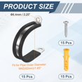 thumbnail image 2 of Uxcell 10Pcs 42mm(1.65") Abrazaderas de cable de acero inoxidable 304, 2 of 7