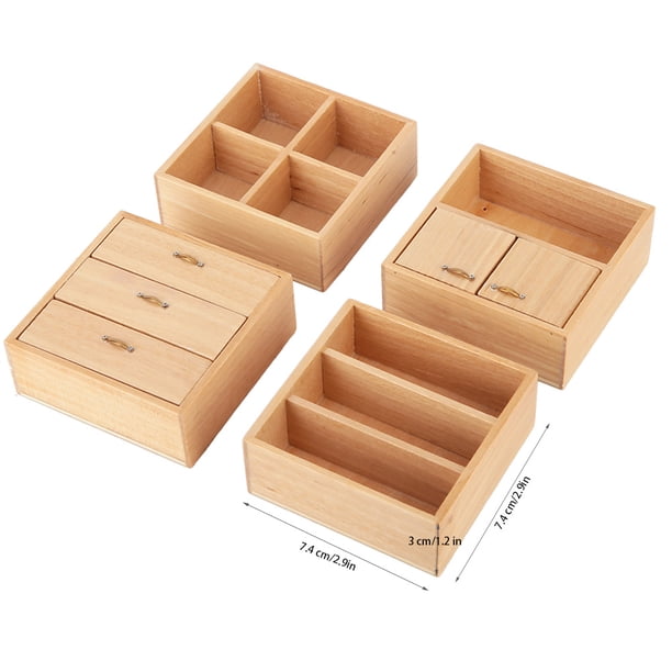 Fockety Cabina de exhibición de Madera Kit de casa de mu?ecas Accesorios de casa de mu?ecas en Miniatura Muebles de Madera en Miniatura para casa de mu?ecas(Wood Color) Khall YX02240-02