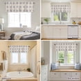 thumbnail image 3 of Curtain Valance for Windows, Rustic Vintage Flower Kitchen Valances Rod Pocket Short Curtains, Country Blue Beige Floral Pattern Window Valance for Bedroom Bathroom Living room 42x18in, 3 of 9