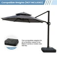 thumbnail image 4 of Pellebant  11.5FT Outdoor Round Cantilever Umbrella With Double Top Dark Grey, 4 of 5