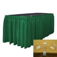 thumbnail image 1 of LA Linen Polyester Poplin Table Skirt 17-Foot by 29-Inch Long with 10 L-Clips, Emerald Green, 1 of 4
