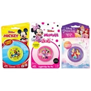 Disney Light Up YoYo Disney Mickey Mouse, Minnie Mouse & Princess Styles Toys (3 Units Assorted Style) Fidget Toys for Kids, Plus Sticker | W-ABC-7812-3