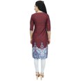 thumbnail image 5 of Bimba Women's Printed Tunic Maroon Georgette Kurti Kurta Indian Long Blouse-20, 5 of 8