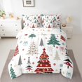 thumbnail image 2 of Manfei Xmas Tree Twin Bedding Sets 7-Piece for Female Men Adults,Merry Christmas Bedding Comforter Set Microfiber,Winter Snowflakes Breathable Sheet Sets,Breathable Home Decor,Reversible, 2 of 8
