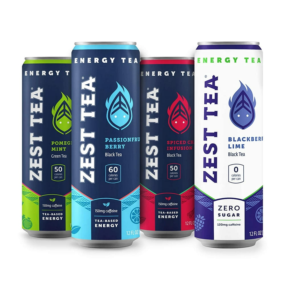 Zest Clean Energy Ice Teas, High Caffeine & Low Sugar, Natural