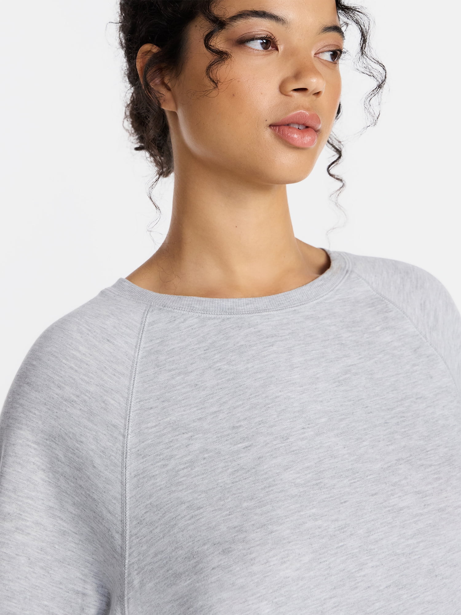 Joyspun Women's French Terry Knit Sleep Top with Short Sleeves, Sizes XS-3X